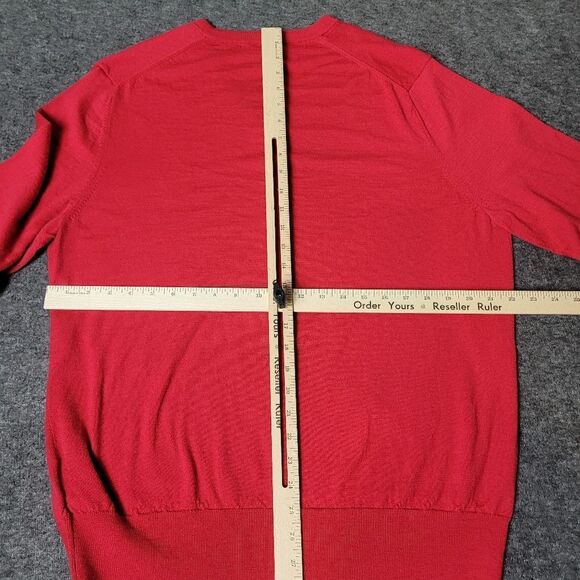 Brooks Brothers Mens Sweater Size XL 100% Supima Cotton V-Neck Red Pullover - Picture 7 of 12